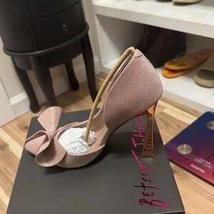 Betsey Johnson Rose Gold Glitter Heels